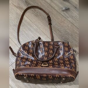 Dooney & Bourke Brown Crossbody Bag with Leather Trim